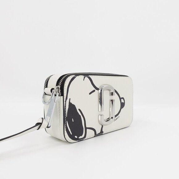 Marc Jacobs x Peanuts Snoopy The Snapshot Logo Plaque Crossbody Bag White OS - Picture 4 of 14